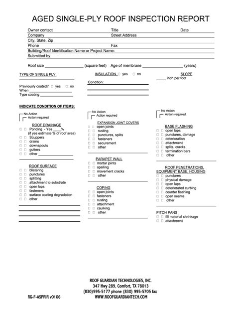 roof inspection report template word free download